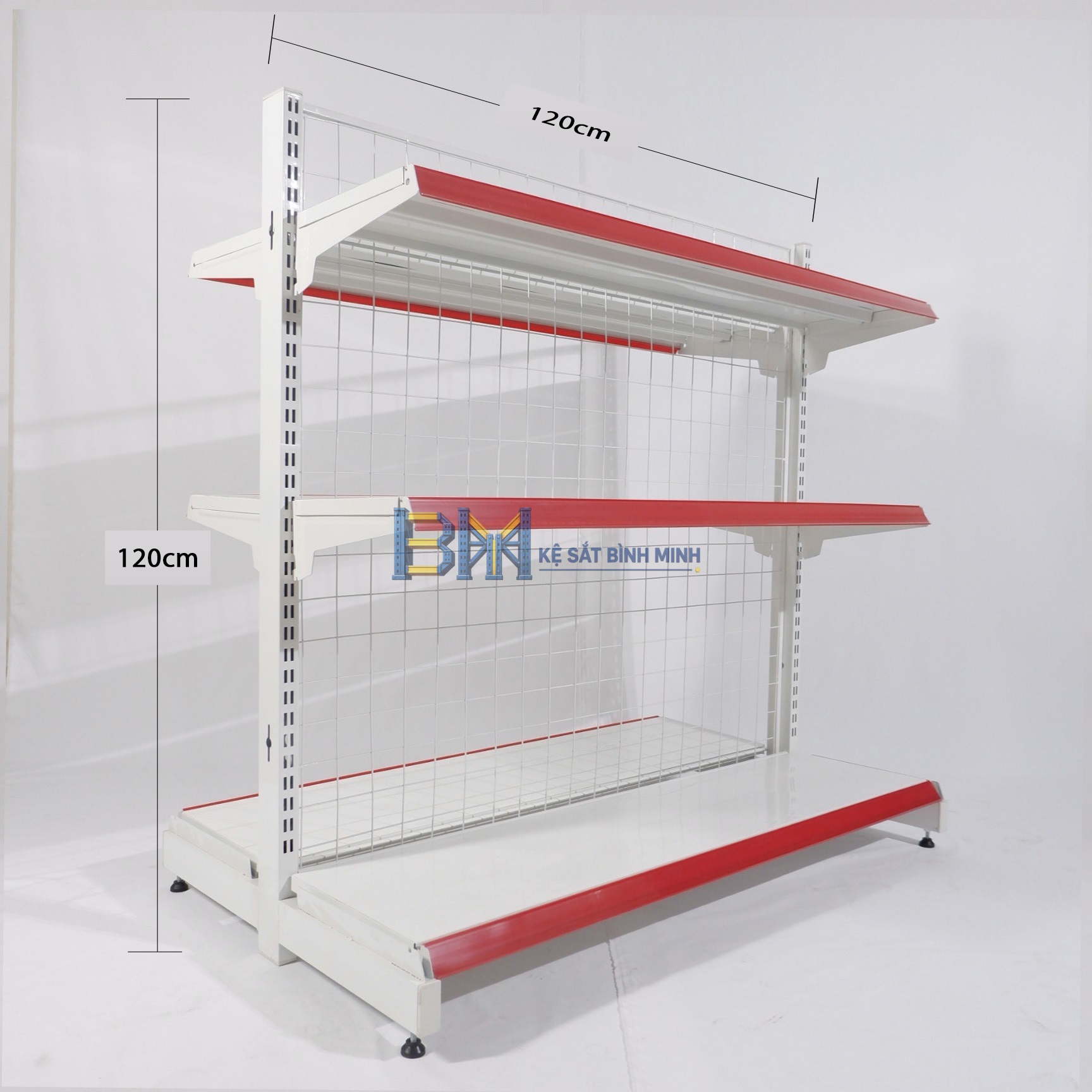 Kệ siêu thị đôi 3 tầng - C1200 x R760 x D1200 (mm)