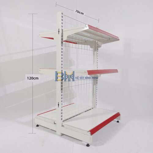 Kệ siêu thị đôi 3 tầng - C1200 x R760 x D700 (mm)