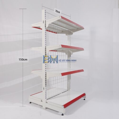 Kệ siêu thị đôi 4 tầng - C1500 x R760 x D700 (mm)
