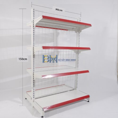 Kệ siêu thị đôi 4 tầng - C1500 x R760 x D900 (mm)