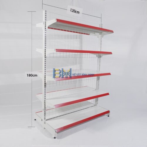 Kệ siêu thị đôi 5 tầng - C1800 x R760 x D1200 (mm)