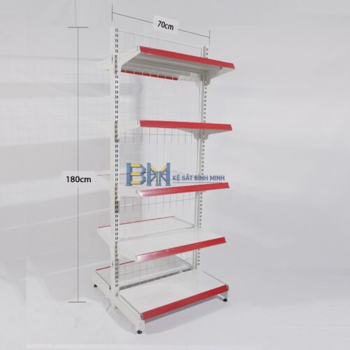 Kệ siêu thị đôi 5 tầng - C1800 x R760 x D700 (mm)