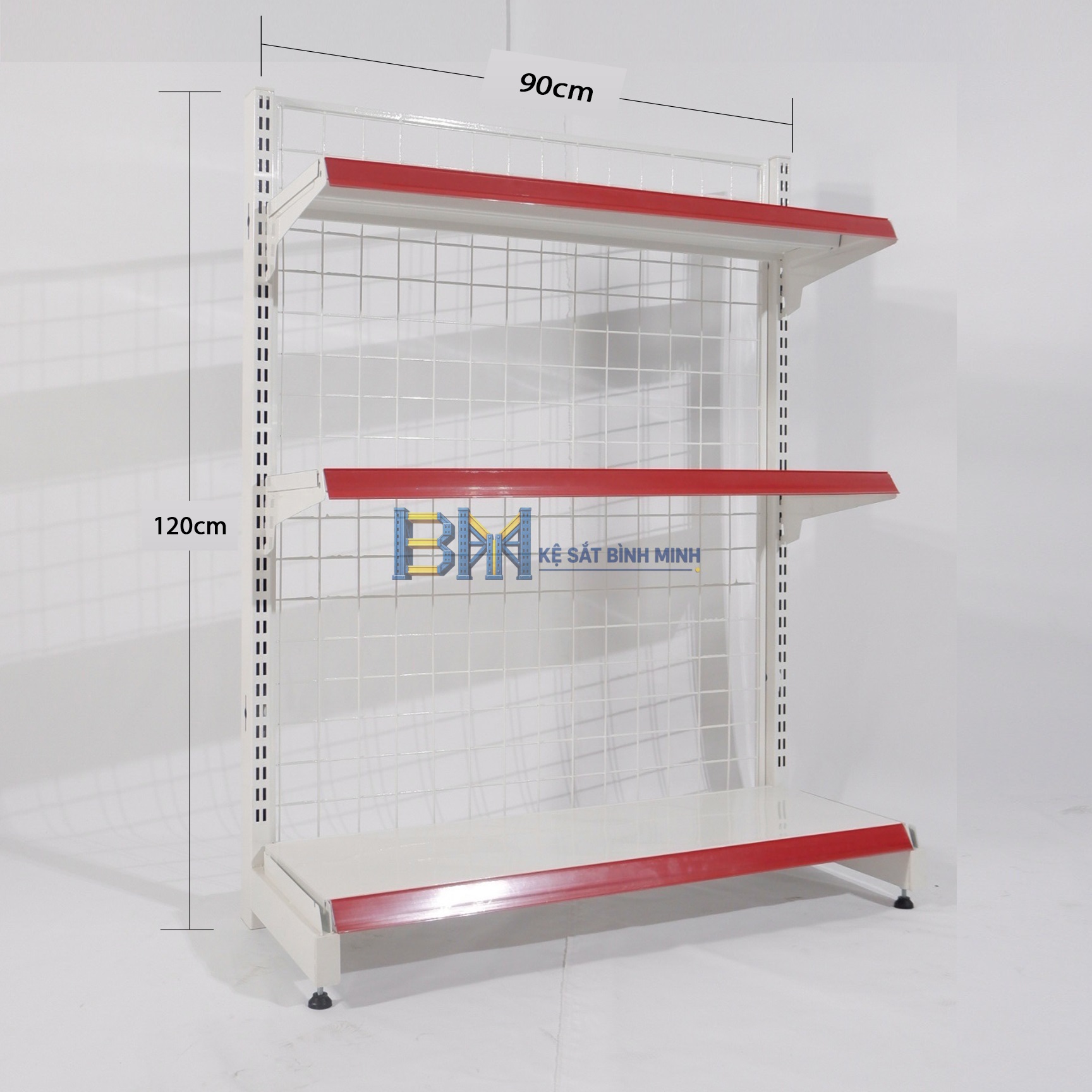Kệ siêu thị đơn 3 tầng - C1200 x R410 x D900 (mm)
