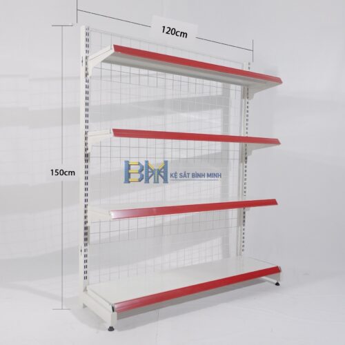 Kệ siêu thị đơn 4 tầng - C1500 x R410 x D1200 (mm)