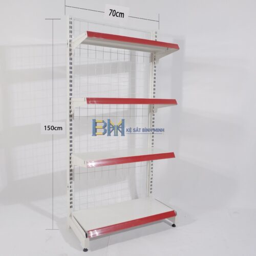 Kệ siêu thị đơn 4 tầng - C1500 x R410 x D700 (mm)