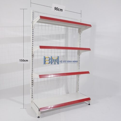 Kệ siêu thị đơn 4 tầng - C1500 x R410 x D900 (mm)