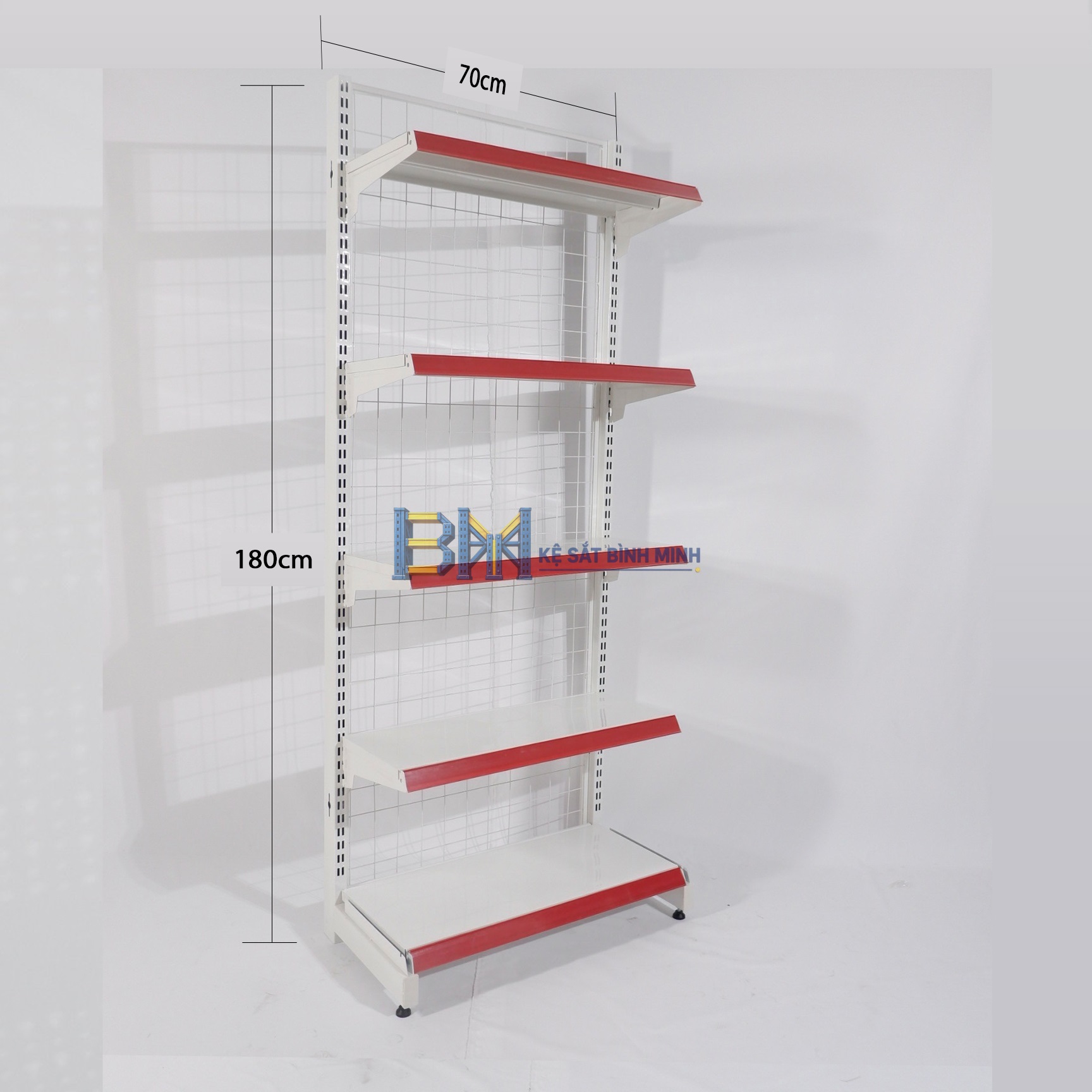 Kệ siêu thị đơn 5 tầng - C1800 x R410 x D700 (mm)